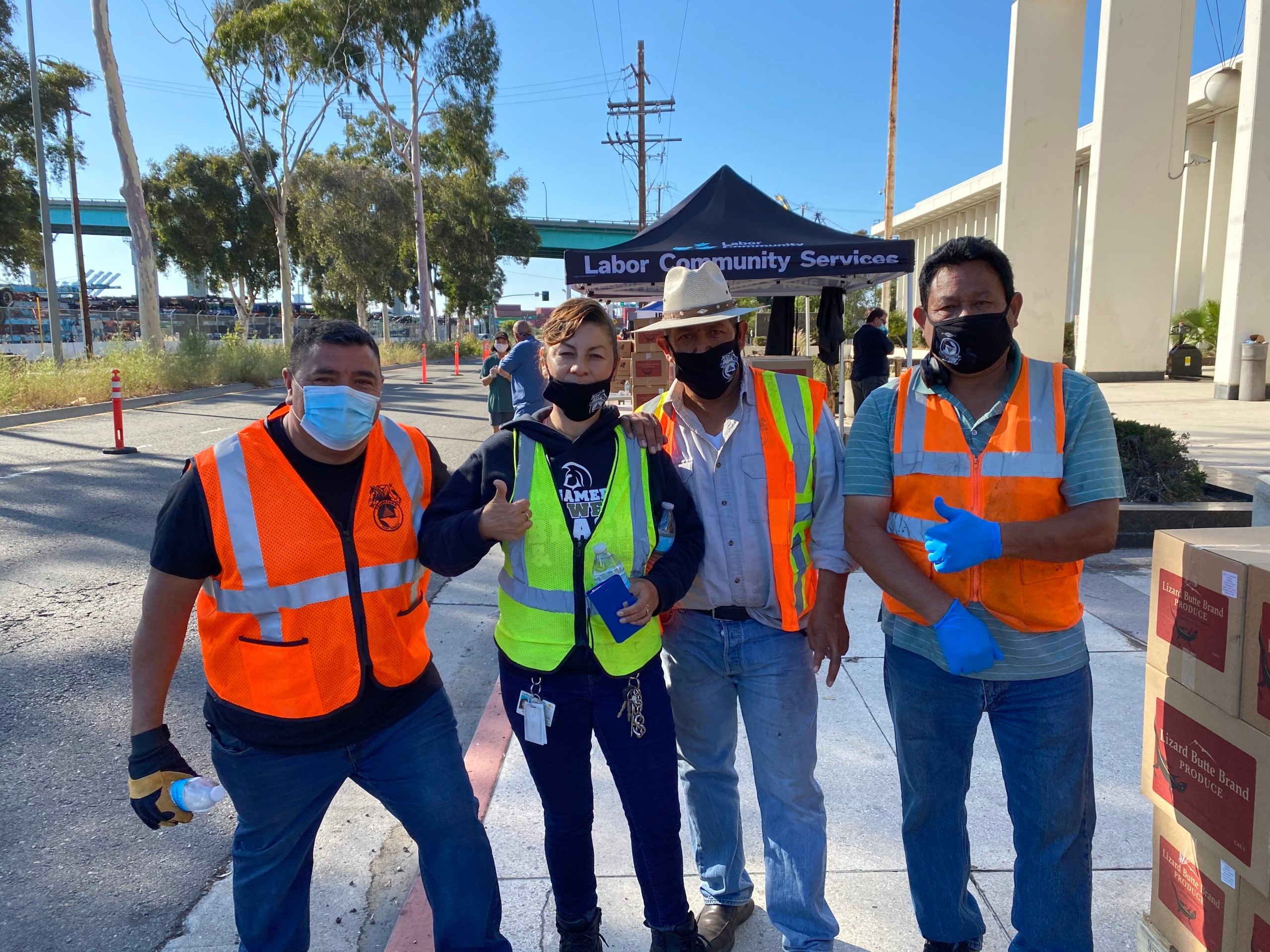 Teamsters Hold Food, PPE Distribution for Port Truck Drivers