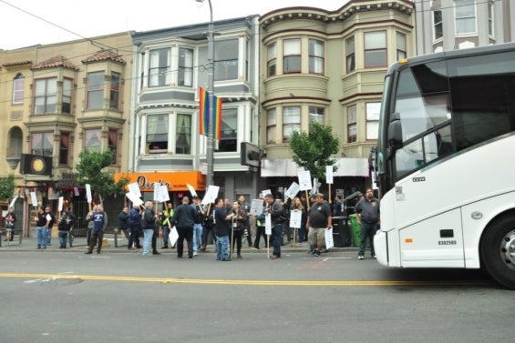 Tesla shuttle bus store for employees