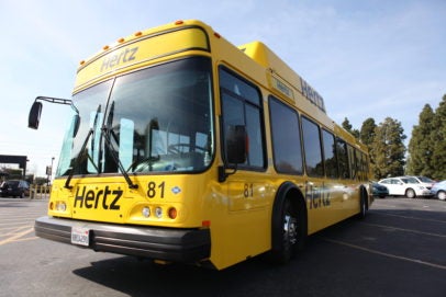 Hertz employees at LAX hub servicing cars, Industrial Trades division