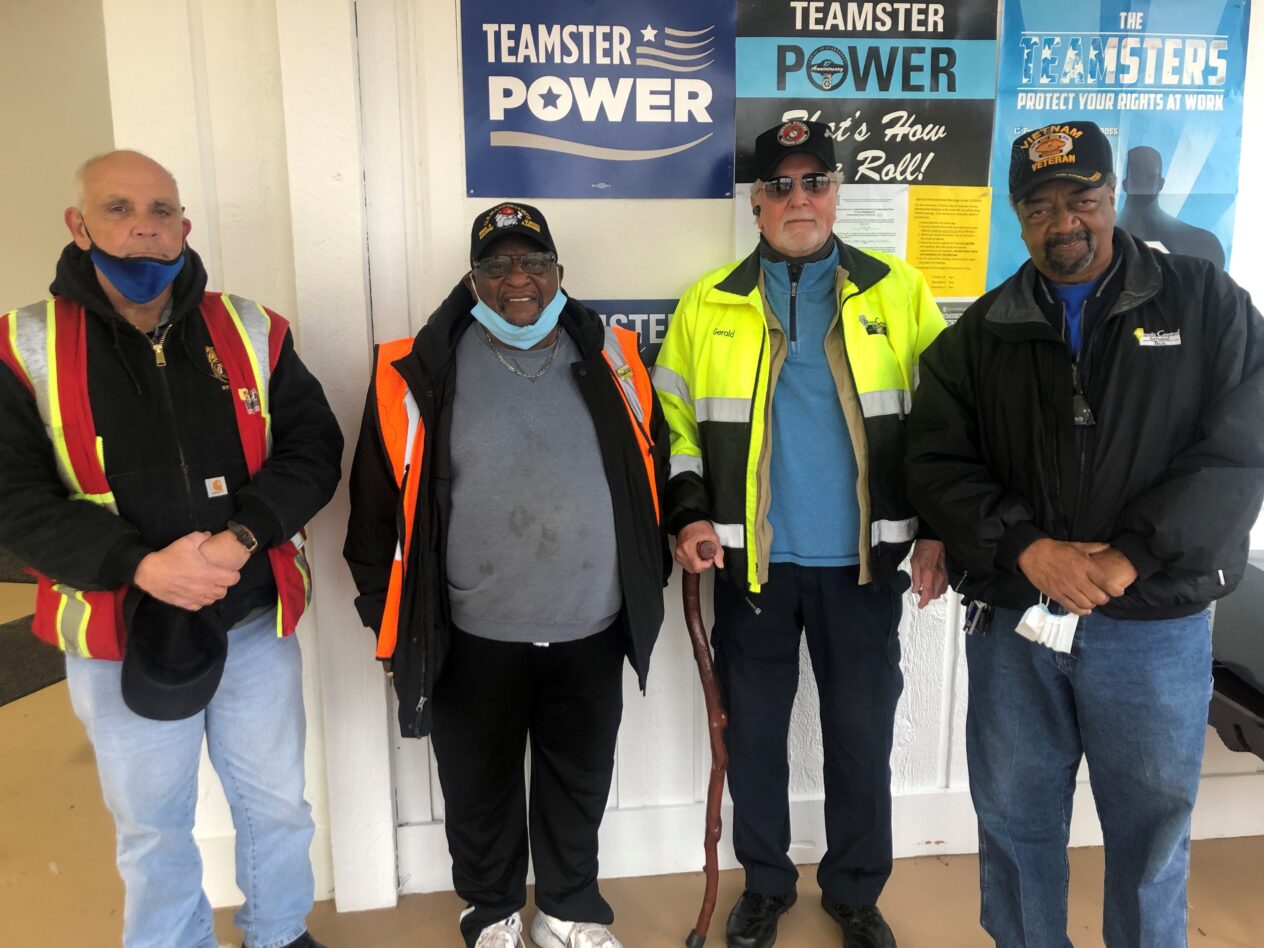 Teamsters Local 777 Members and veterans - from left to right: John Blanchford, Ray Williams, Gerald Marshall, Willie Lesure