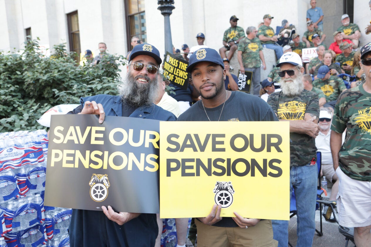 Columbus, Ohio Pension Rally, July, 2018 retirees , Jim Hoffa