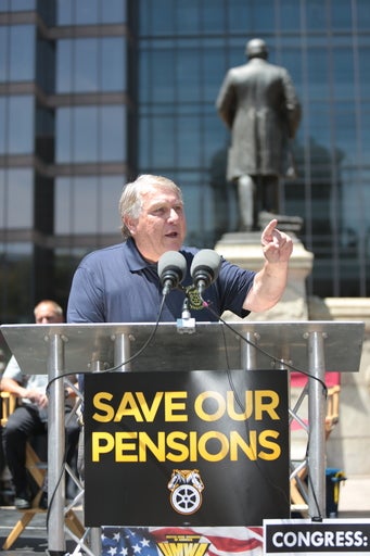 Columbus, Ohio Pension Rally, July, 2018 retirees , Jim Hoffa