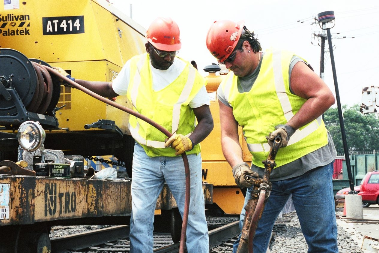 BMWED members from the New Jersey transit system at work - New Jersey