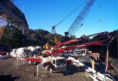 Local 853 members working on Bay Bridge concrete pour - Oakland, California