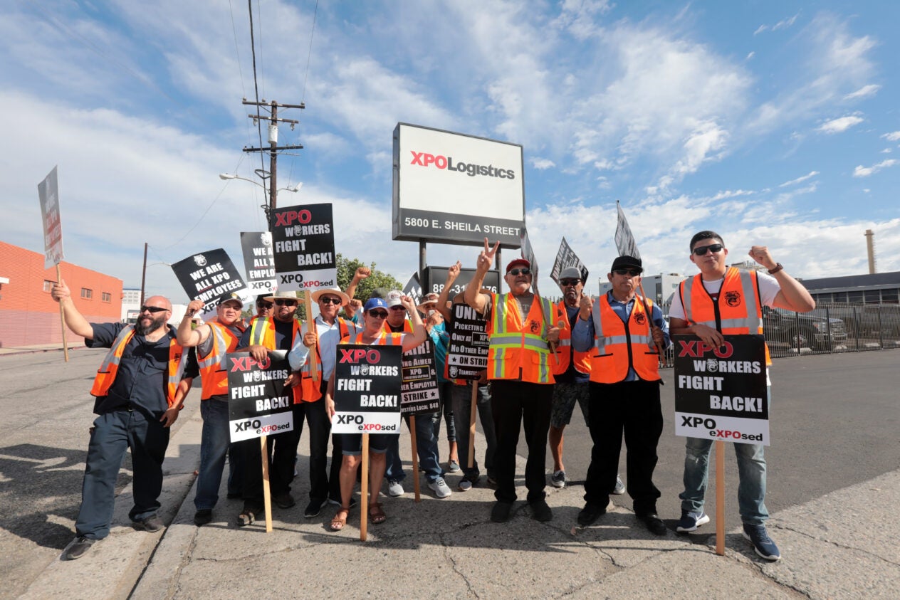 XPO workers strike at Long Beach port, October 2-3, 2018