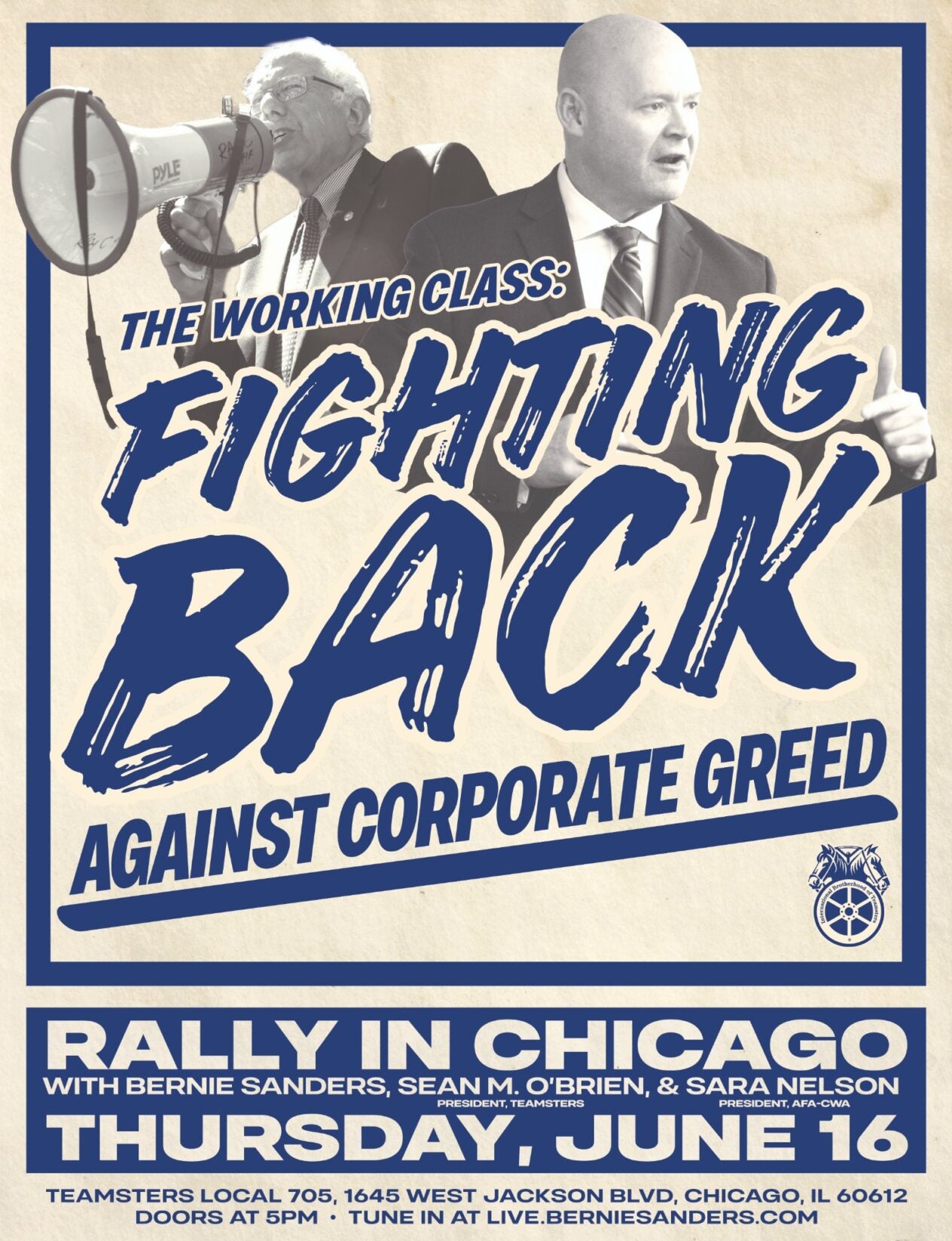 O’Brien, Sanders and Nelson to Hold Rally with Workers in Chicago