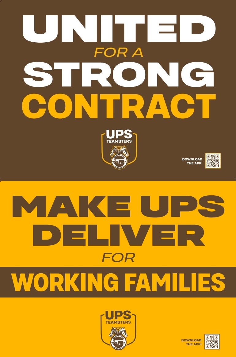 UPS 'United for a Strong Contract' Rally Signs International