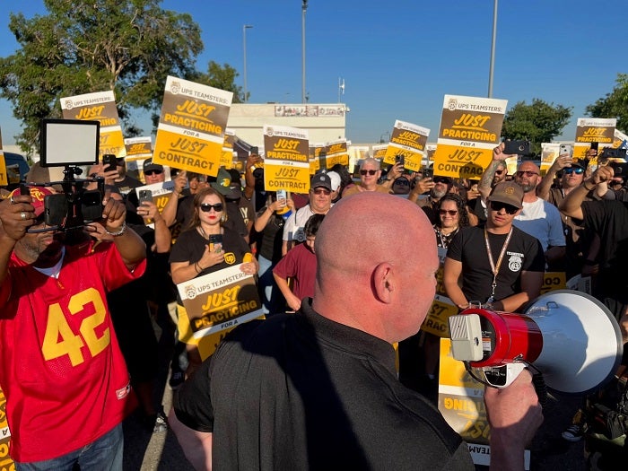 Teamsters in protest