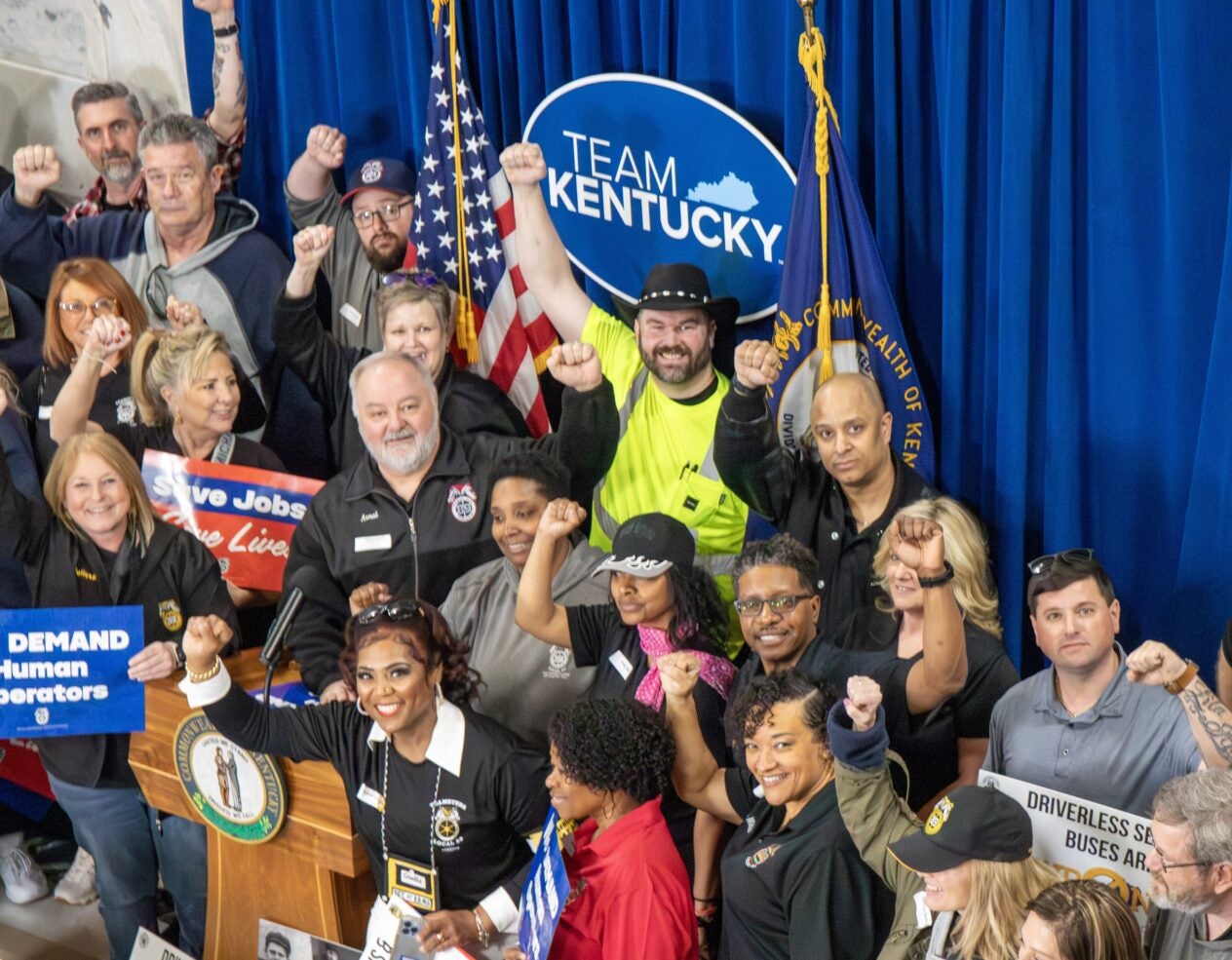 Teamsters opposing HB7 at Kentucky rally