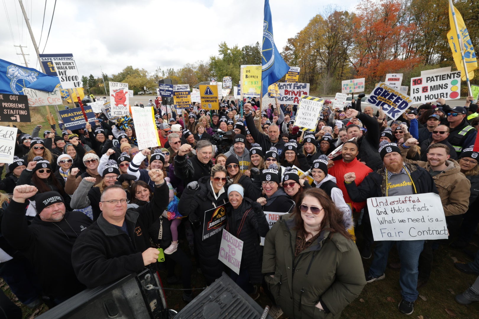 O’Brien and Zuckerman Join Striking Teamsters Nurses at Henry Ford Genesys