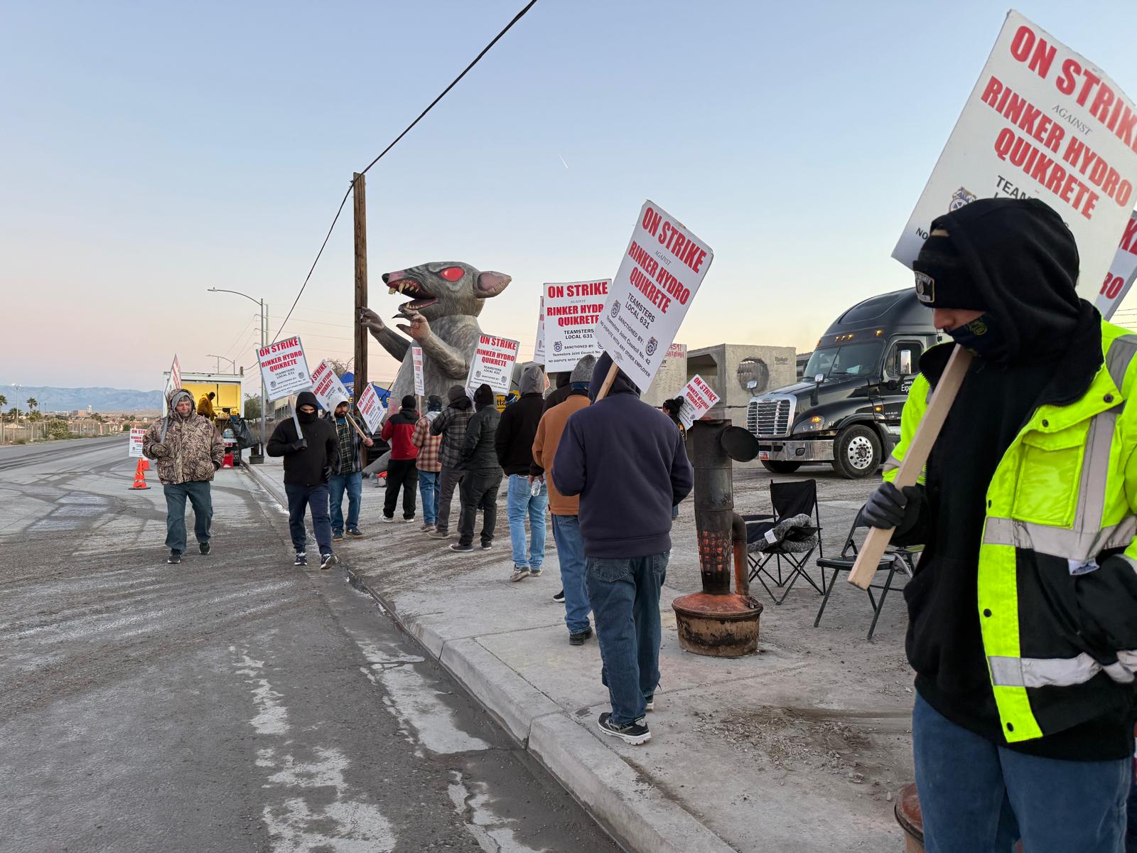 Concrete Construction Teamsters On Strike Against Rinker Quikrete
