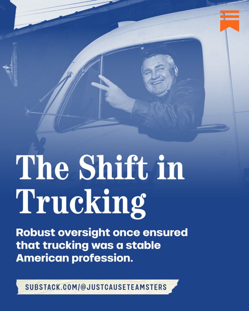 Image for the Tweet beginning: Before deregulation, the interstate trucking