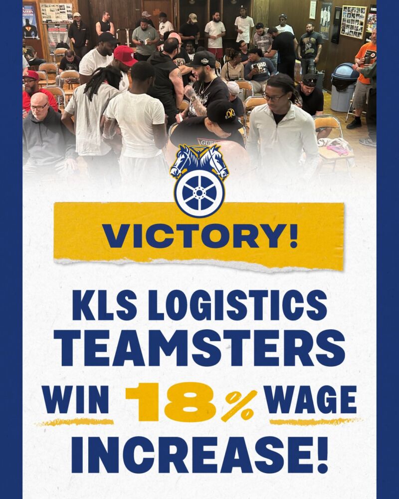 Image for the Tweet beginning: Teamsters at KLS Logistics, a